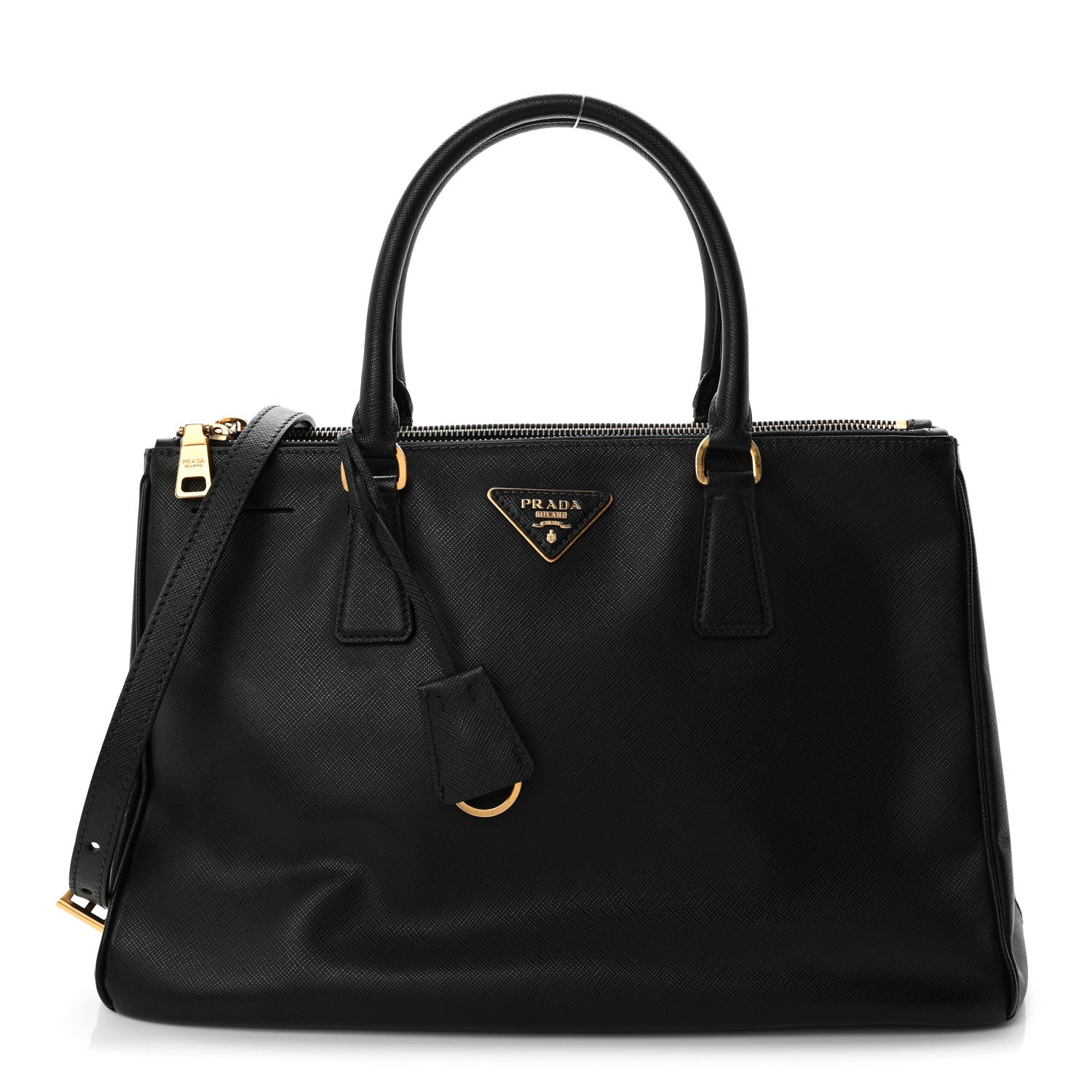 Prada Saffiano Medium Galleria Double Zip Tote Black