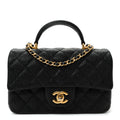 Chanel Caviar Quilted Mini Top Handle Rectangular Flap Black