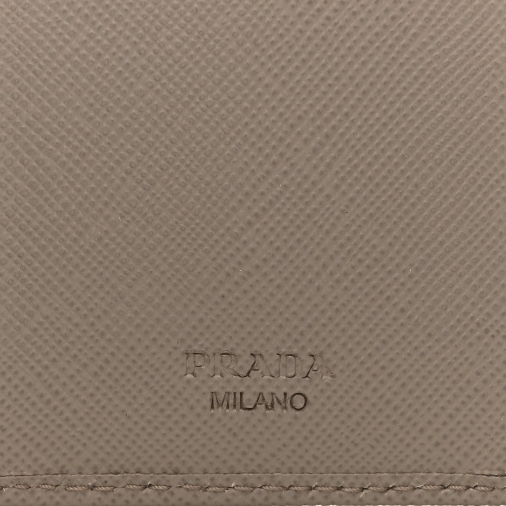 Prada Saffiano Fiocco 6 Key Holder Argilla