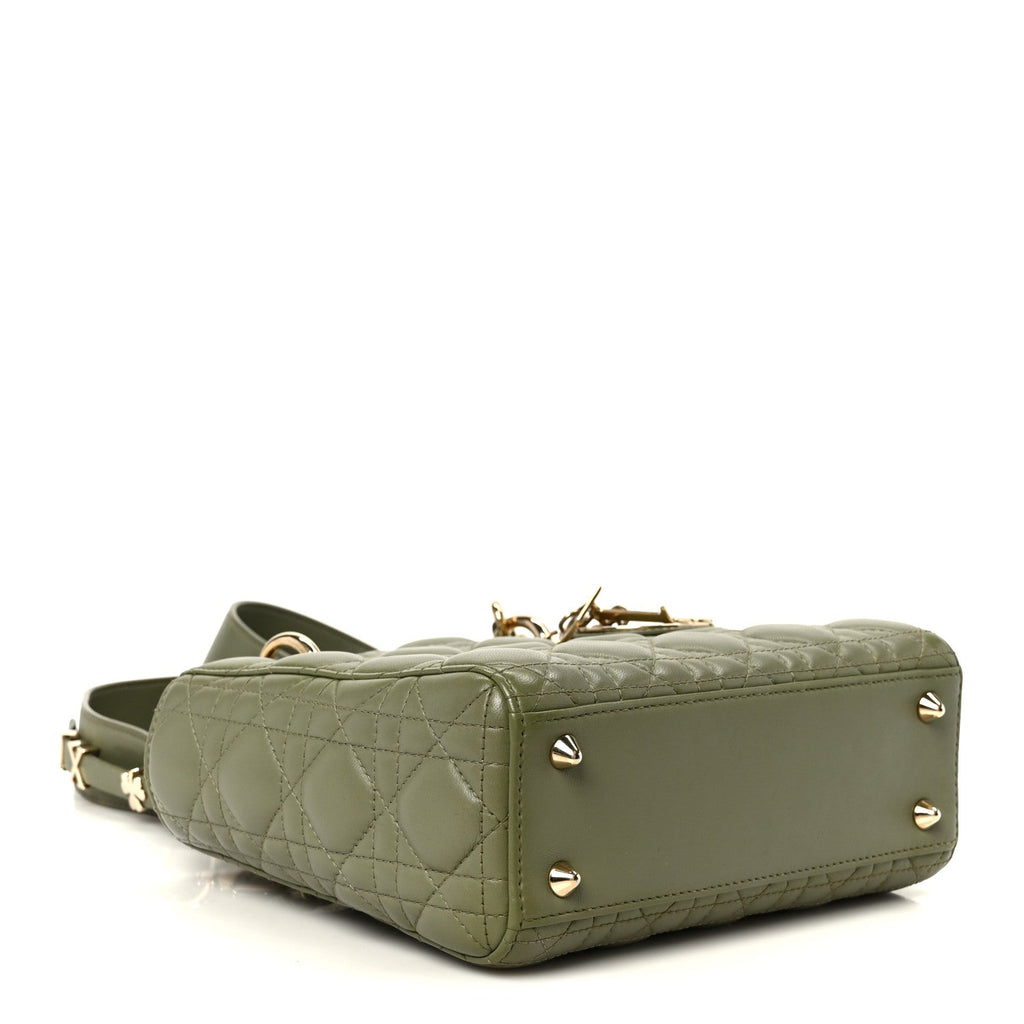 Christian Dior Lambskin Cannage Small My ABCDior Lady Dior Peyote Green