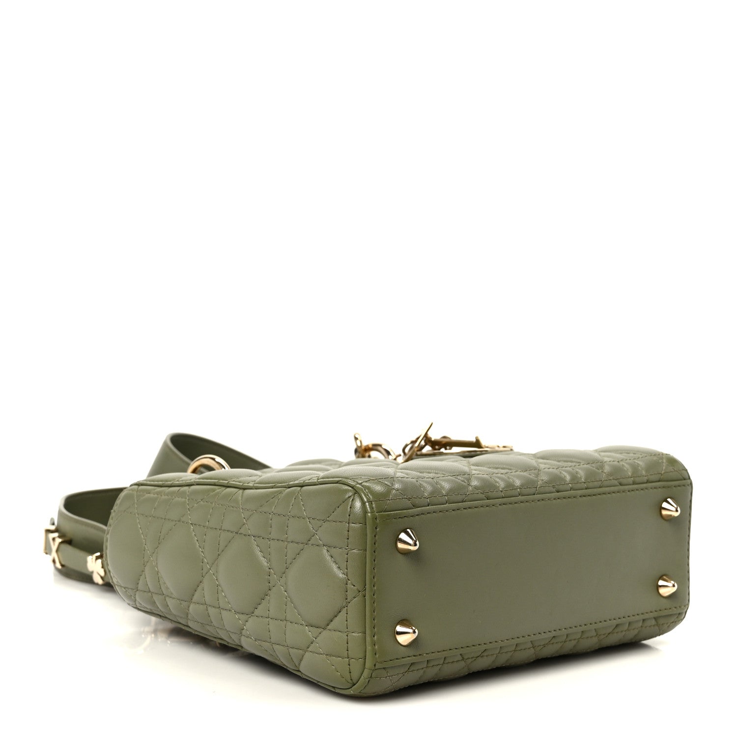 Christian Dior Lambskin Cannage Small My ABCDior Lady Dior Peyote Green