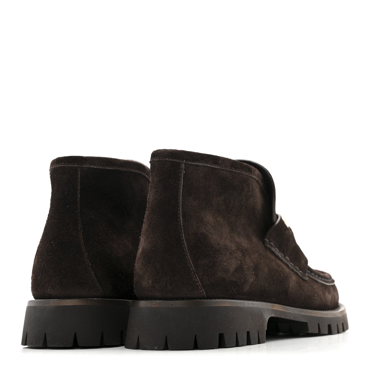 Gucci Suede Horsebit Ankle Boots 38 Dark Brown