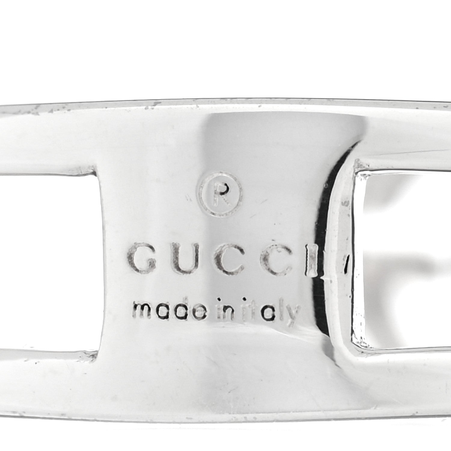Gucci Sterling Silver 6mm Interlocking G Open Band Ring 61 9.5