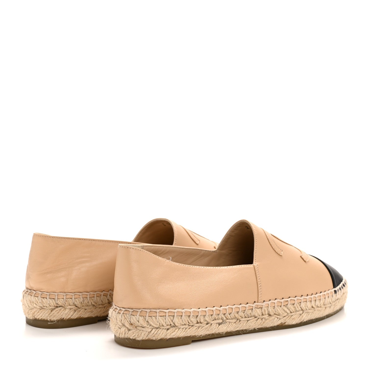 Lambskin CC Espadrilles 39 Beige Black