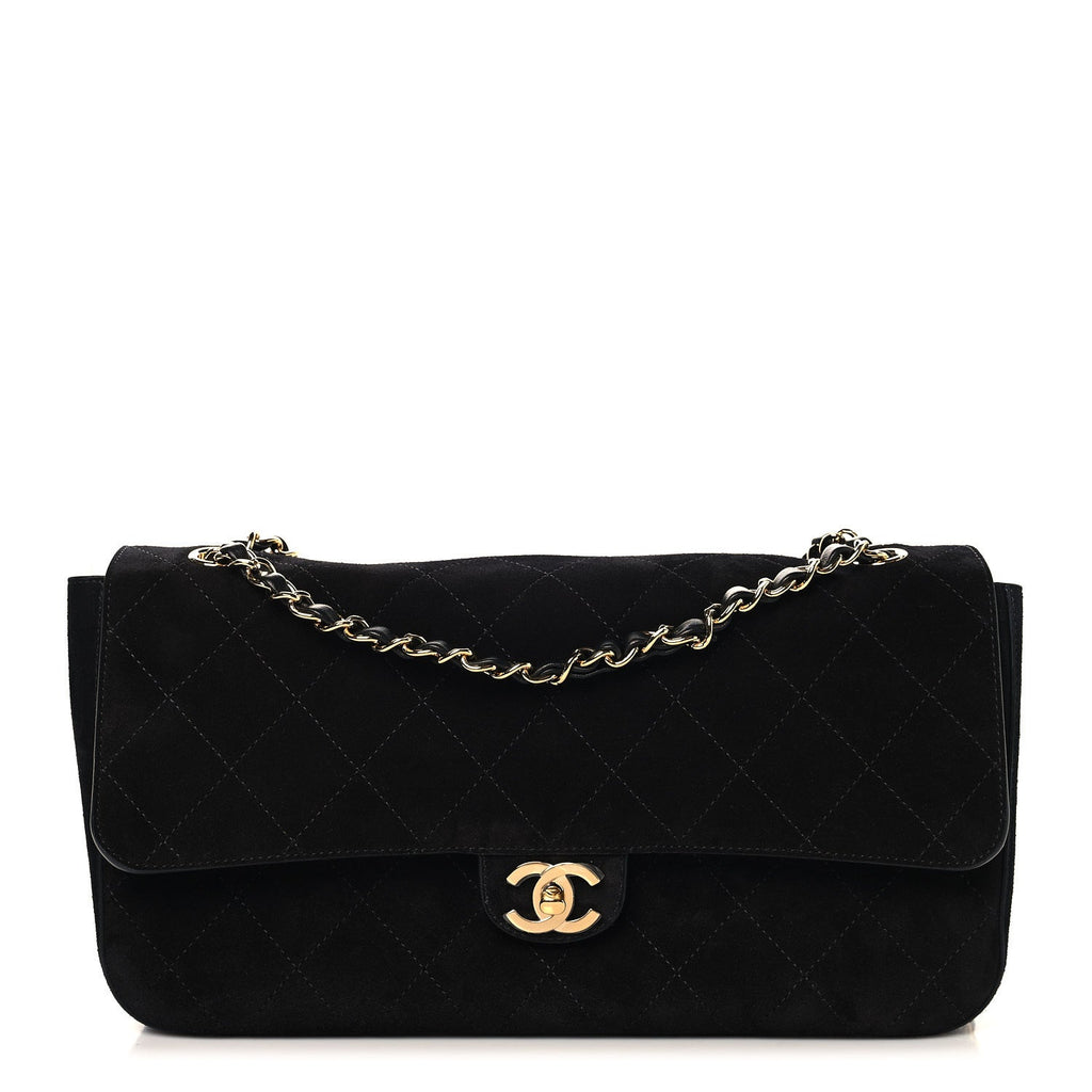 Chanel Suede Calfskin Small Souplissimo Maxi Flap Black