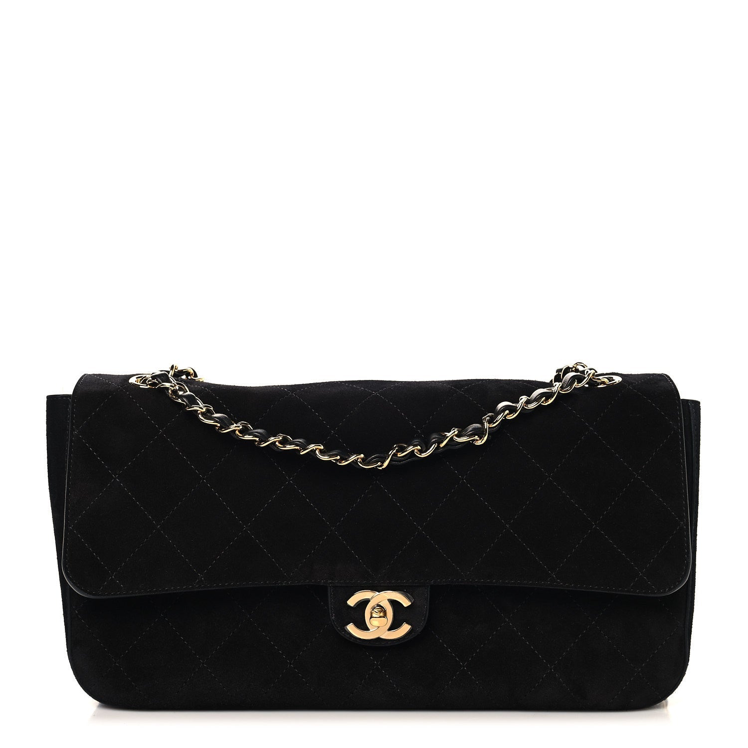 Chanel Suede Calfskin Small Souplissimo Maxi Flap Black