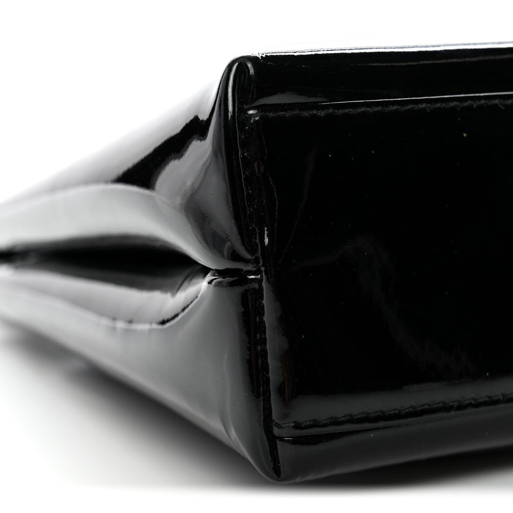 Chanel Patent Small Kelly Flap Bag Black