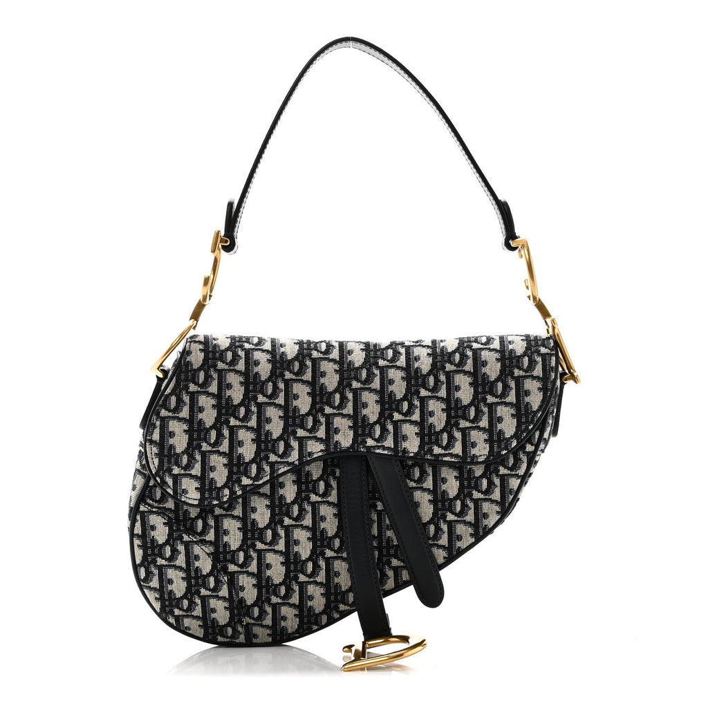 Christian Dior Oblique Saddle Bag Blue