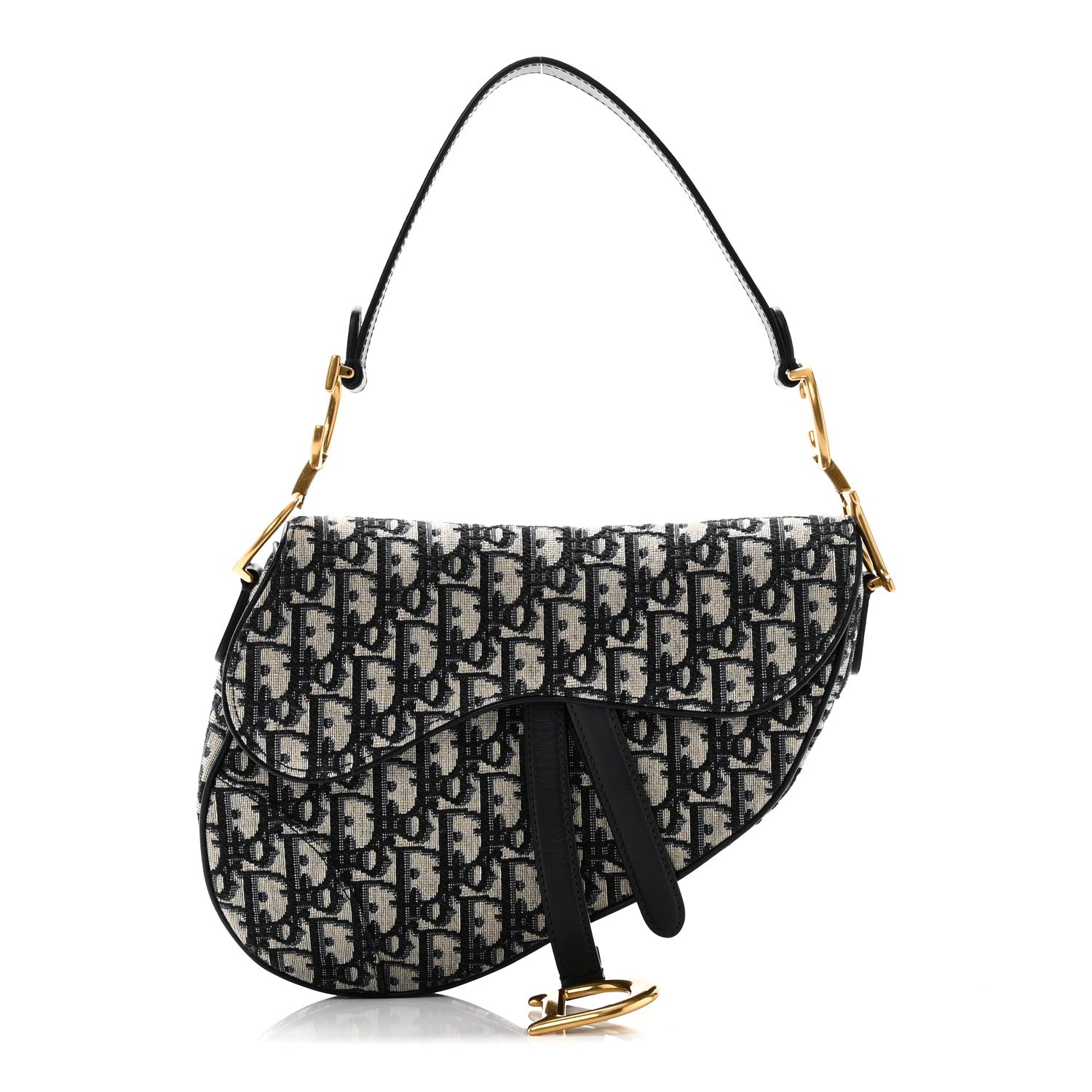 Christian Dior Oblique Saddle Bag Blue