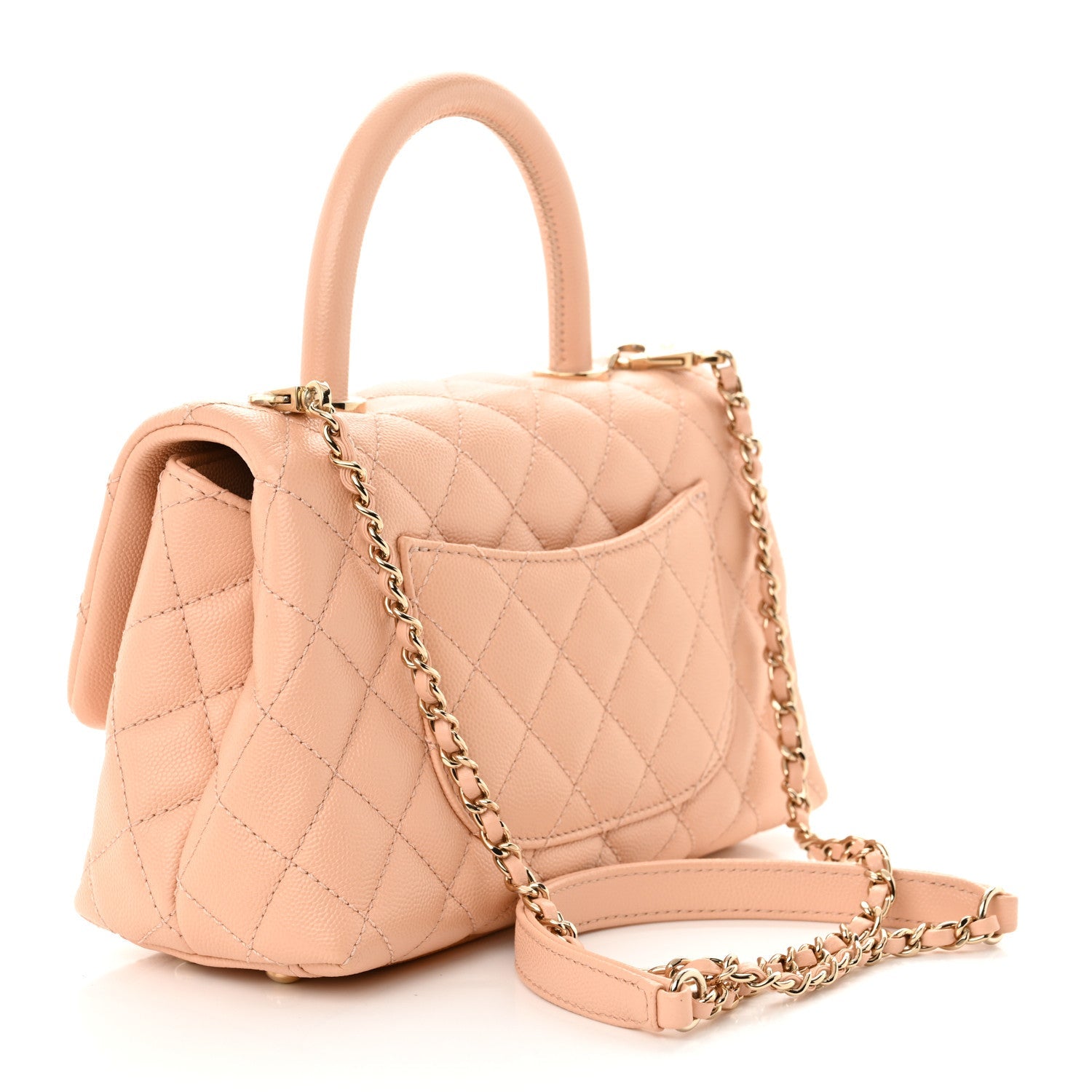 Chanel Caviar Quilted Mini Coco Handle Flap Light Pink