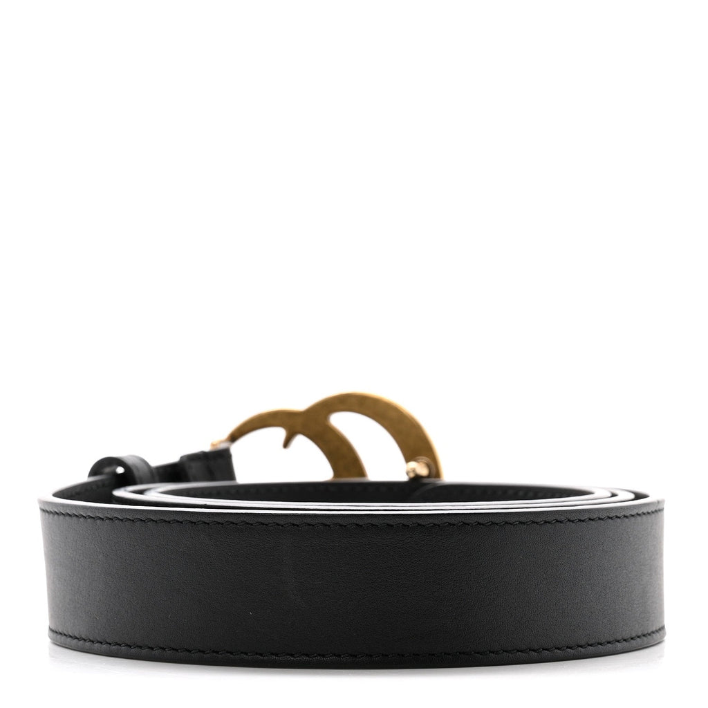 Gucci Calfskin Double G 30mm Belt 90 36 Black