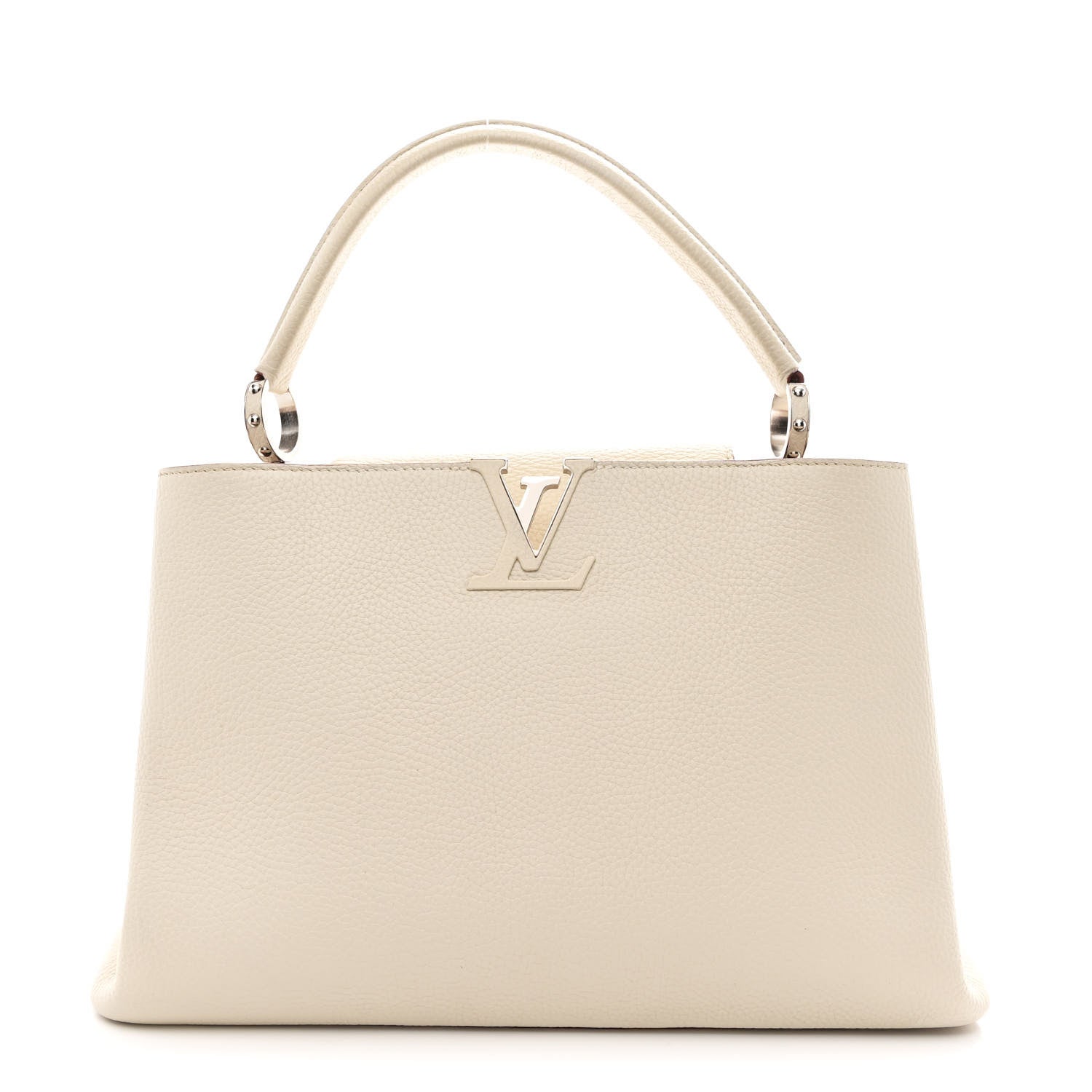 Louis Vuitton Taurillon Capucines MM Blanc Casse