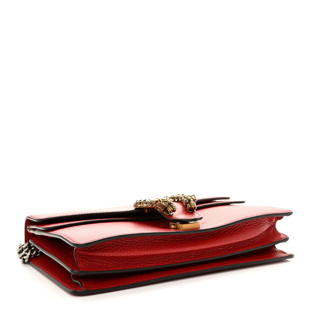 Gucci Dollar Calfskin Swarovski Crystal Small Dionysus Shoulder Bag Hibiscus Red