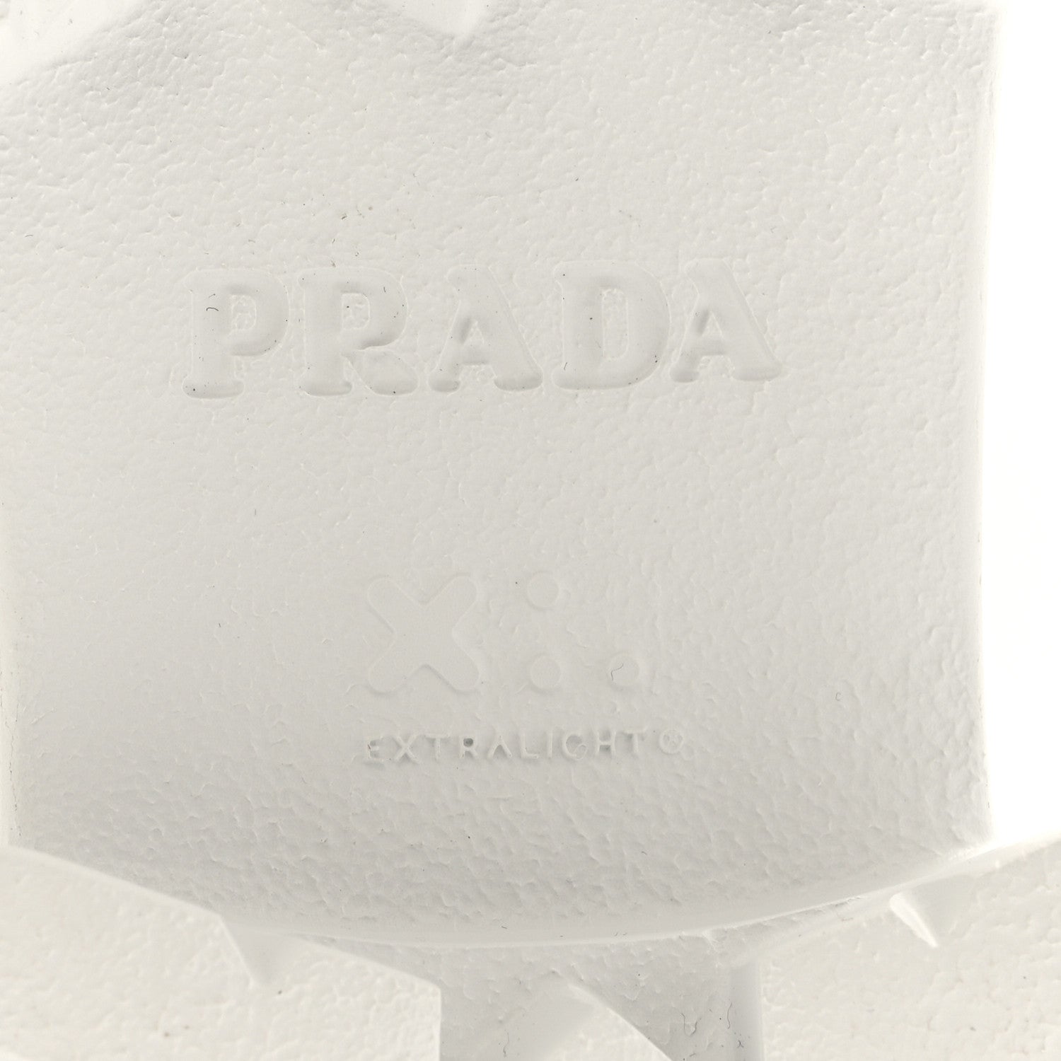 Prada Spazzolato Rois Re-Nylon Metal Triangle Logo Monolith Pouch Pocket 55mm Boots 40 White