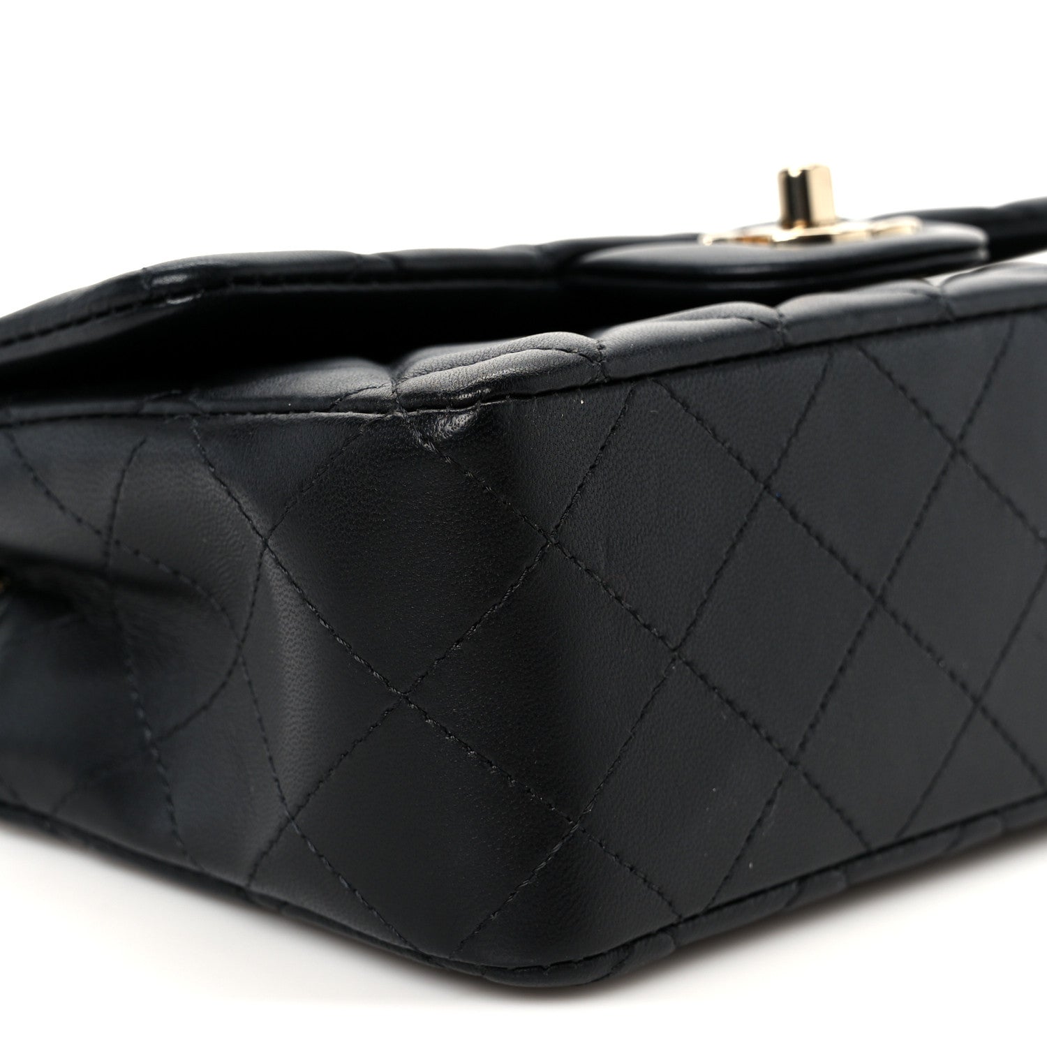 Chanel Lambskin Quilted Mini Rectangular Flap Black