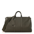Louis Vuitton Grained Calfskin Aerogram Keepall Bandouliere 50 Khaki