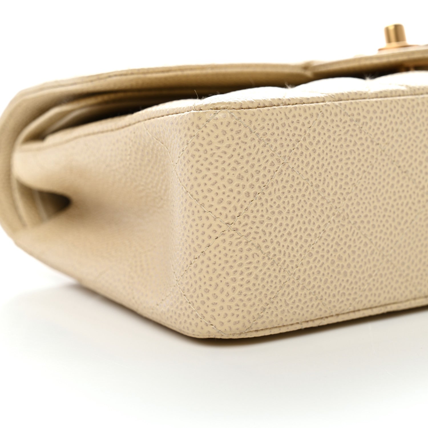 Chanel Caviar Quilted Small Double Flap Beige