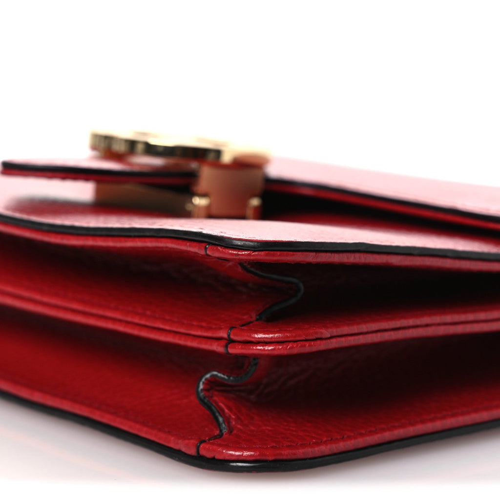 Gucci Dollar Calfskin Small Interlocking G Shoulder Bag Red