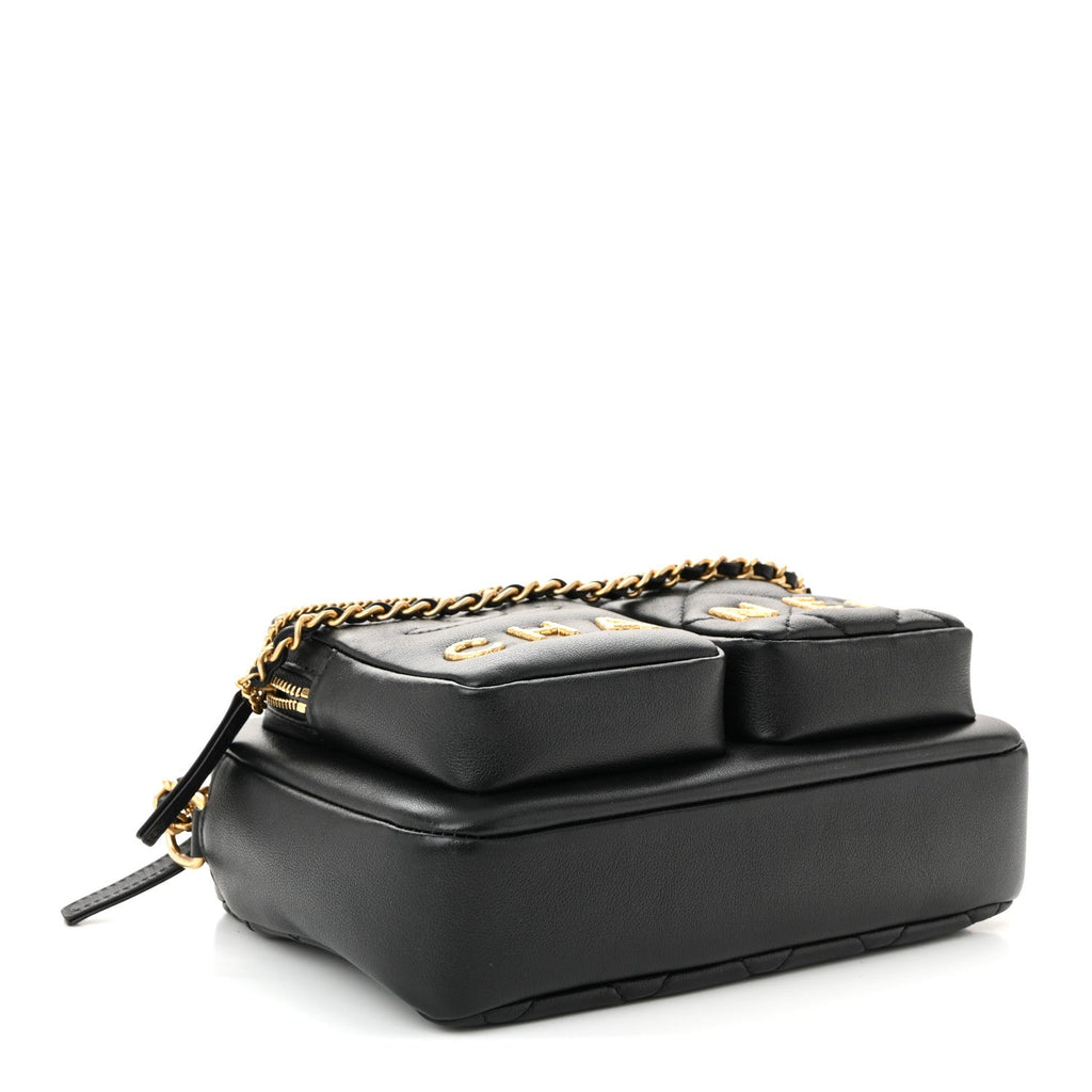 Chanel Calfskin Quilted Small Camera Case Black