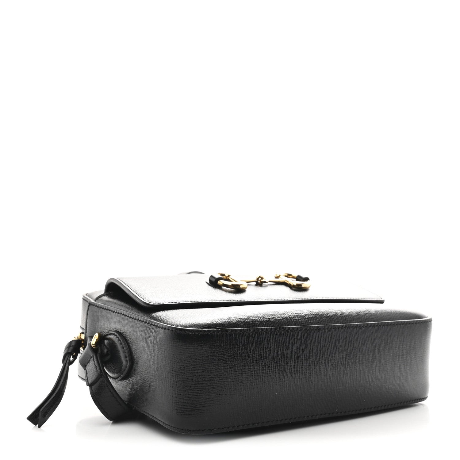 Gucci Textured Calfskin Small Horsebit 1955 Shoulder Bag Black