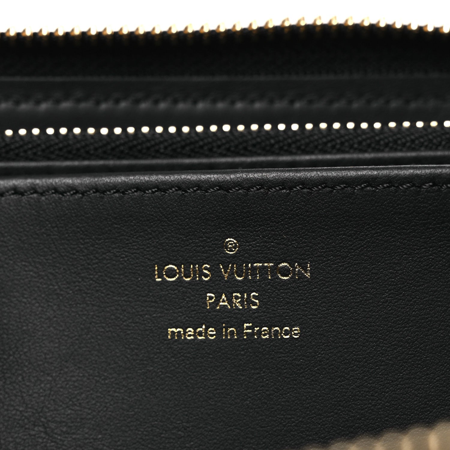 Louis Vuitton Lambskin Embossed Monogram Coussin Zippy Wallet Black