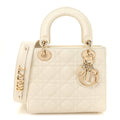 Christian Dior Lambskin Cannage Small My ABCDior Lady Dior White