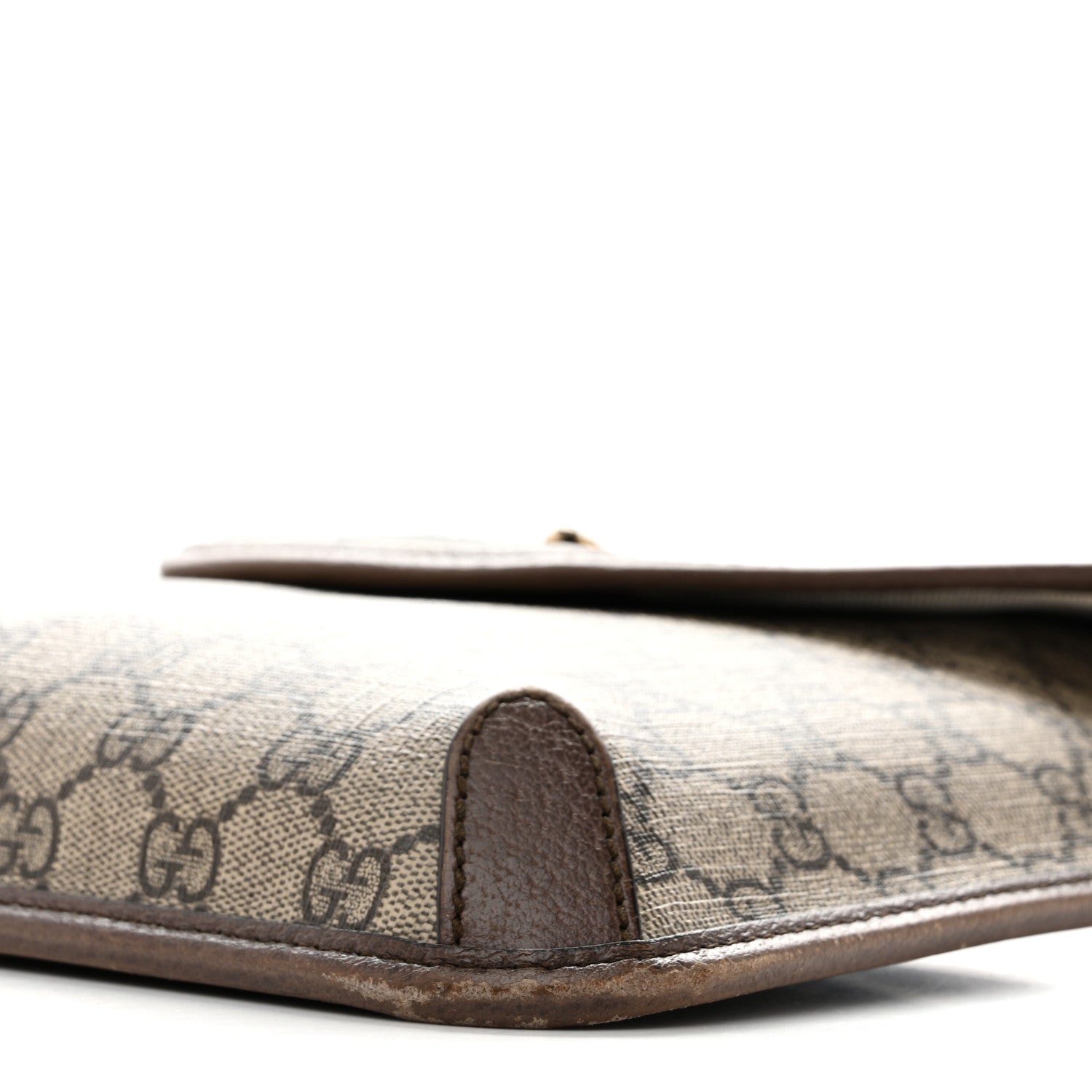 Gucci GG Supreme Monogram Web Medium Neo Vintage Flap Messenger Bag Beige New Acero
