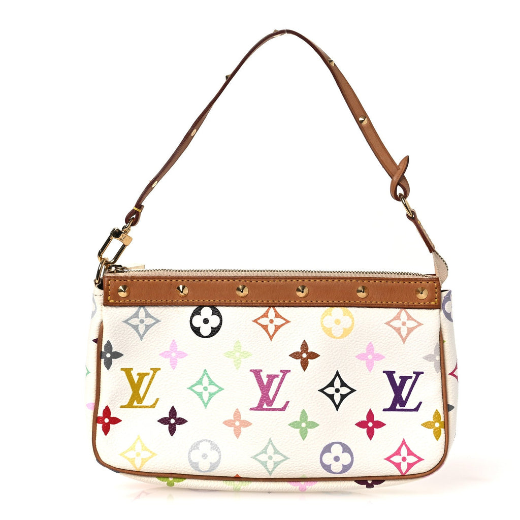 Louis Vuitton Monogram Multicolor Pochette Accessories White
