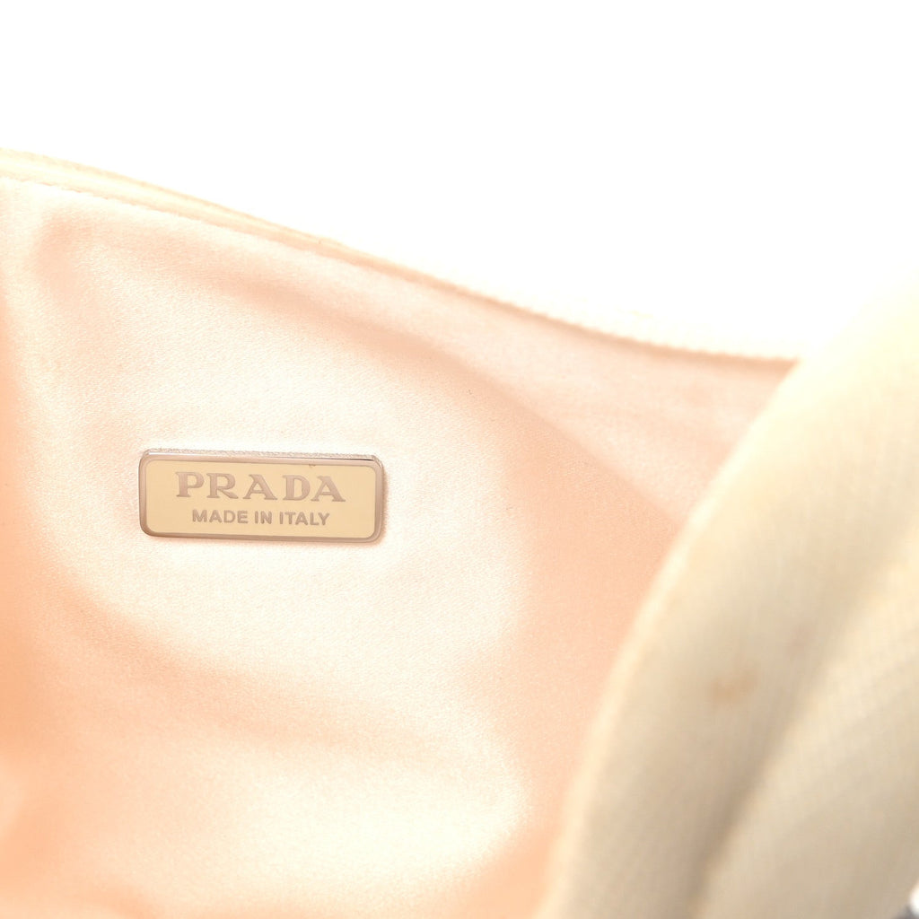 Prada Satin Crystal Mini Re-Edition 2000 Bag White