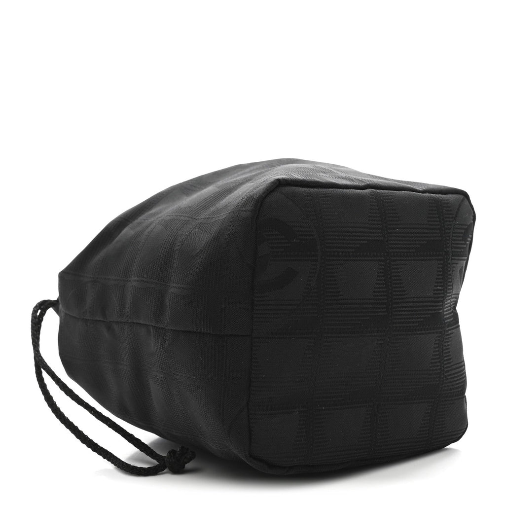 Chanel Nylon Travel Drawstring Bag Black