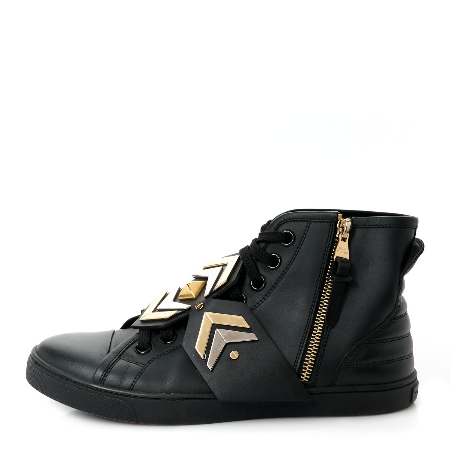 Louis Vuitton Calfskin Punchy Karakoram Sneaker Boots 37.5 Black