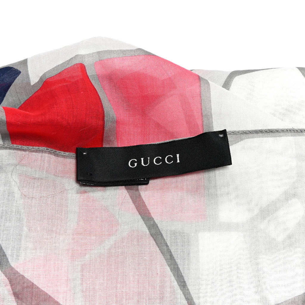 Gucci Cotton Geometric Square Scarf Multicolor
