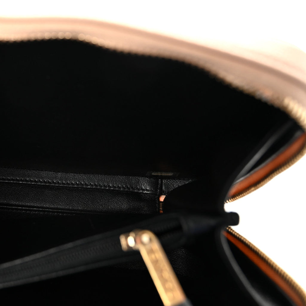 Chanel Caviar Quilted Medium CC Filigree Vanity Case Beige Black
