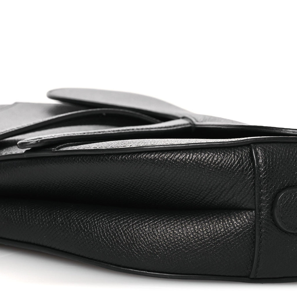 Christian Dior Grained Calfskin Saddle Bag Black