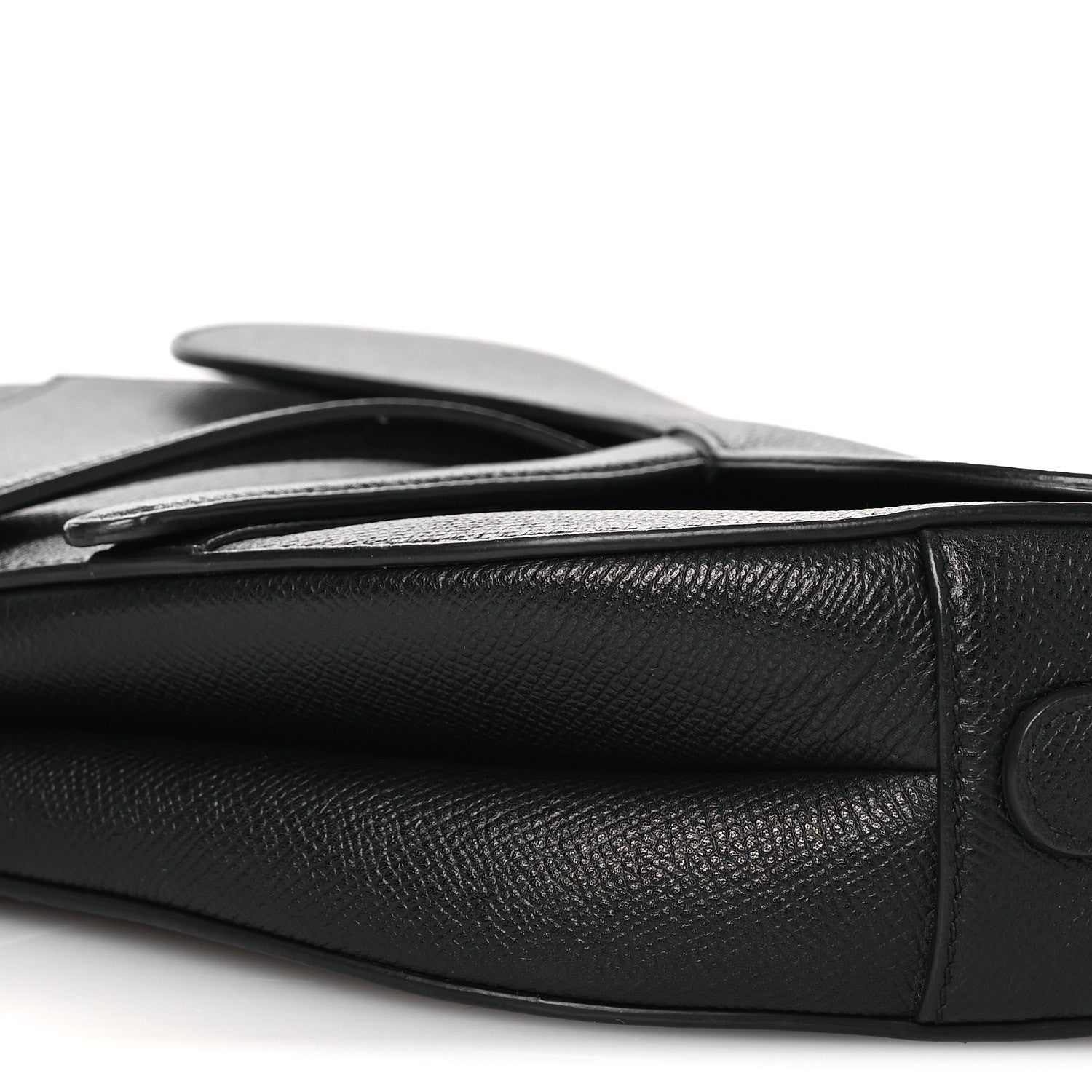 Christian Dior Grained Calfskin Saddle Bag Black