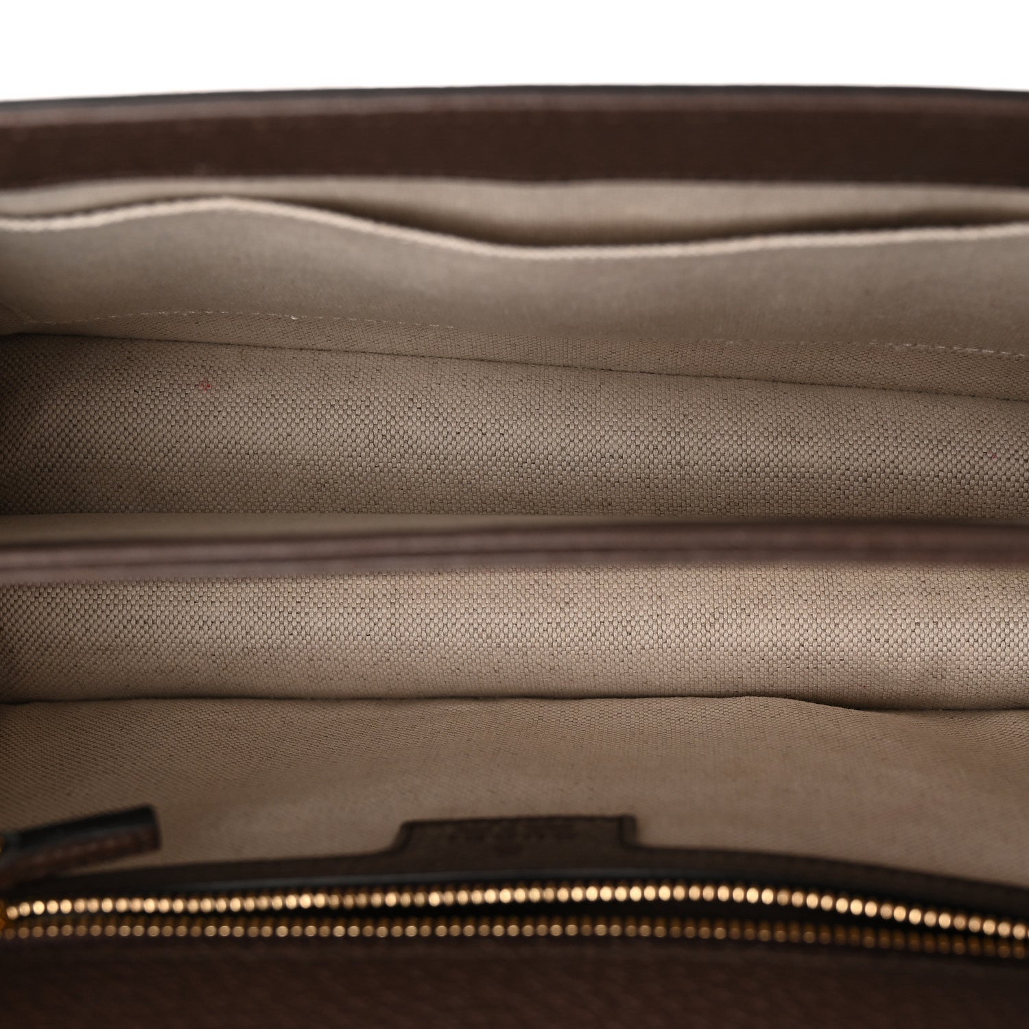 Gucci Monogram Jumbo GG Textured Dollar Calfskin Web Small Ophidia Padlock Top Handle Bag Camel Ebony New Acero