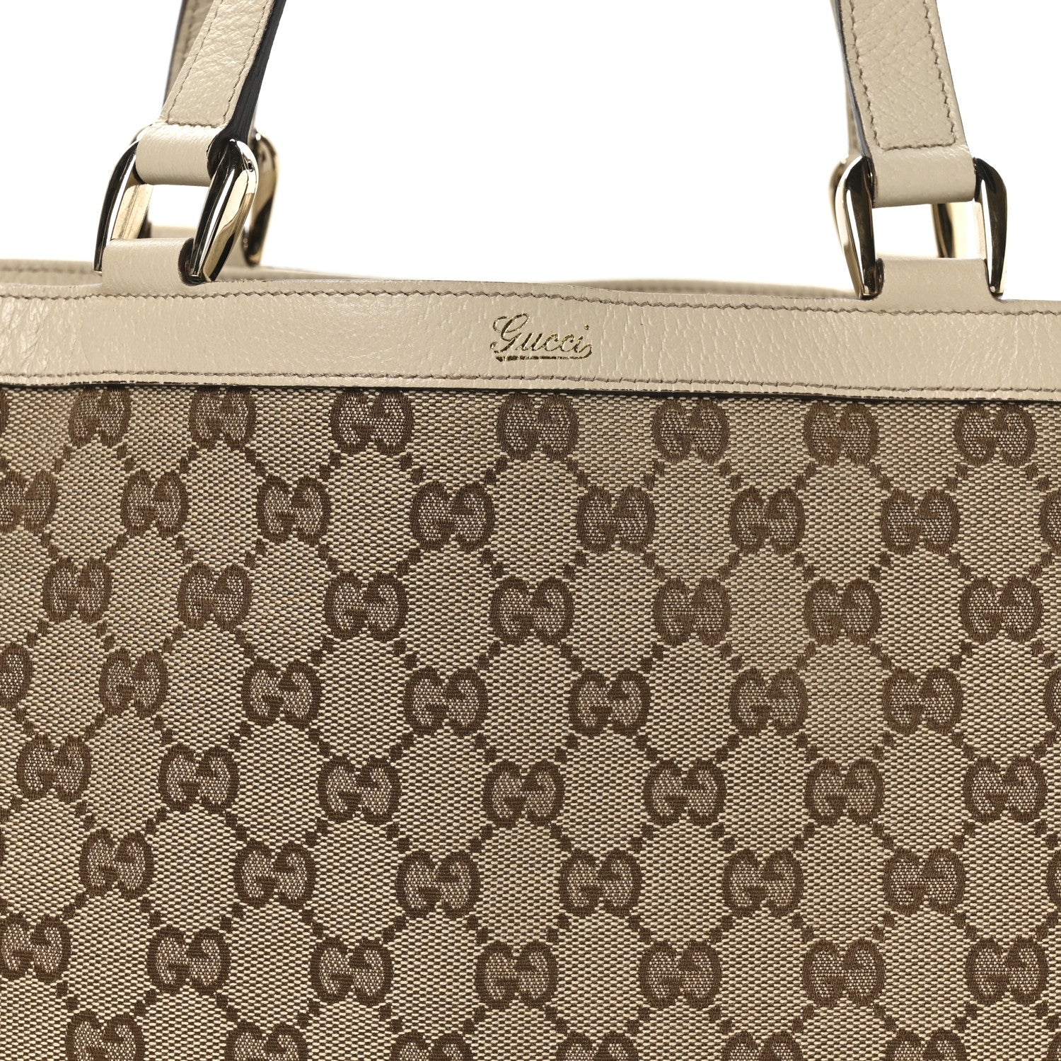 Gucci Monogram Medium Abbey Tote White