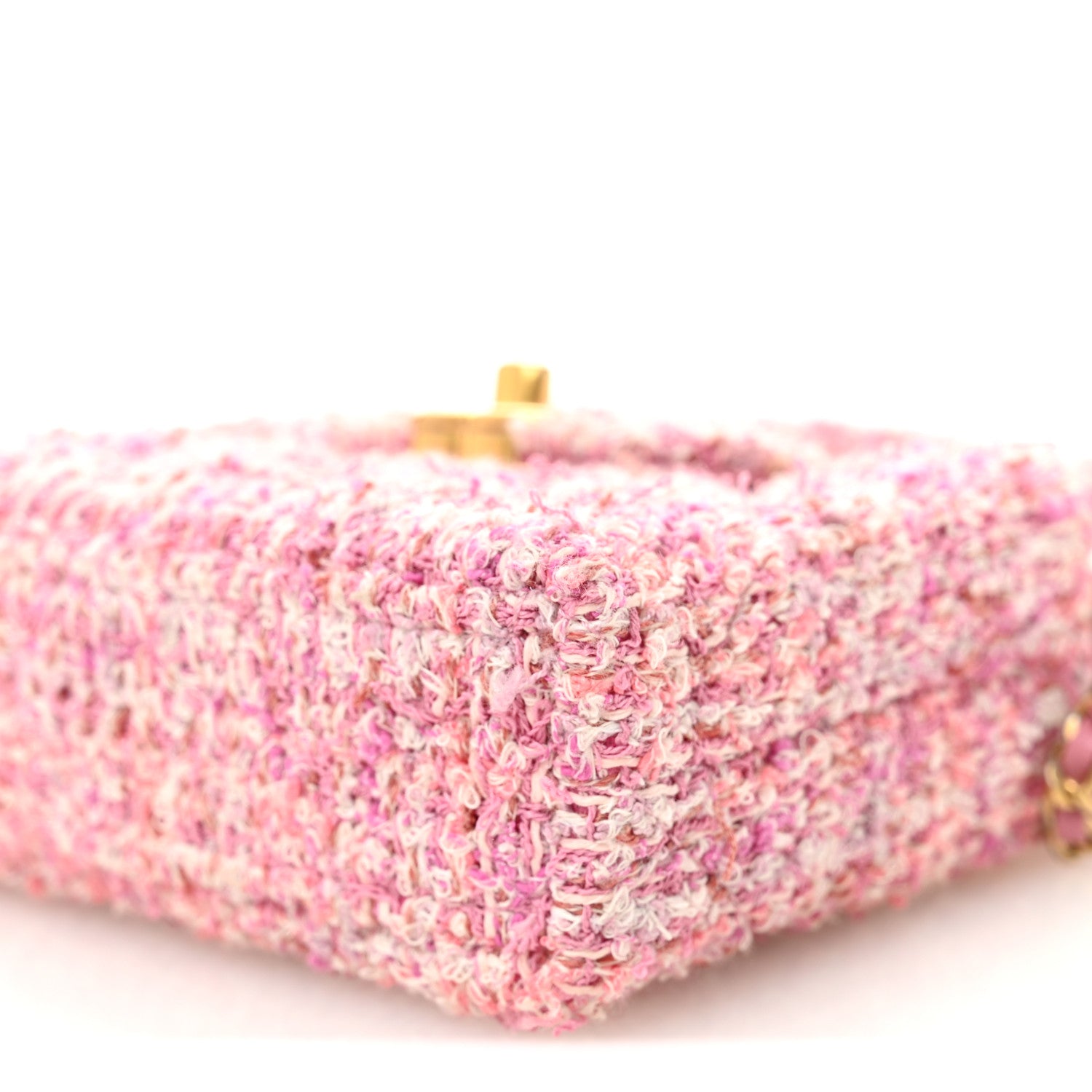 Chanel Tweed Quilted Mini Nano Kelly Shopper Pink
