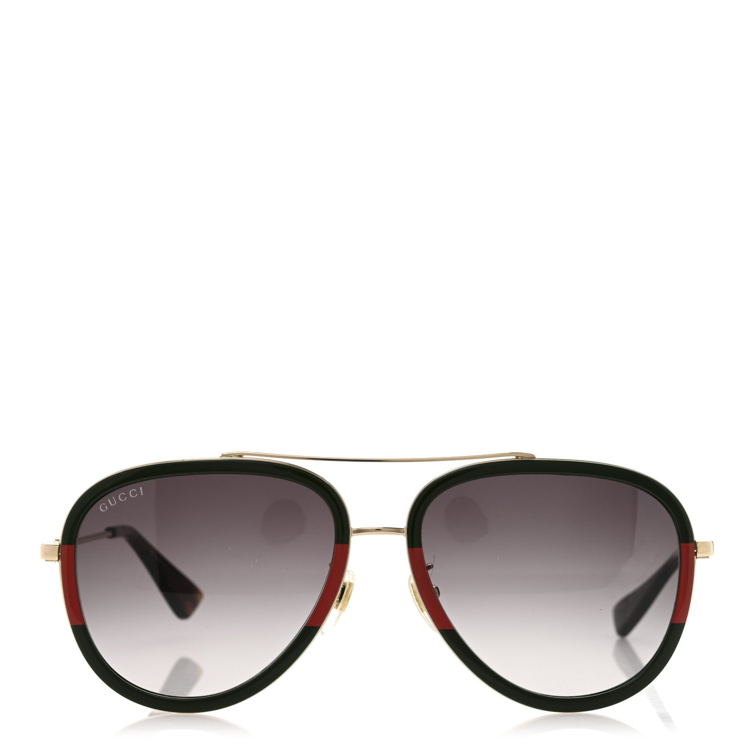 Gucci Metal Web Aviator Sunglasses GG0062S Green Red