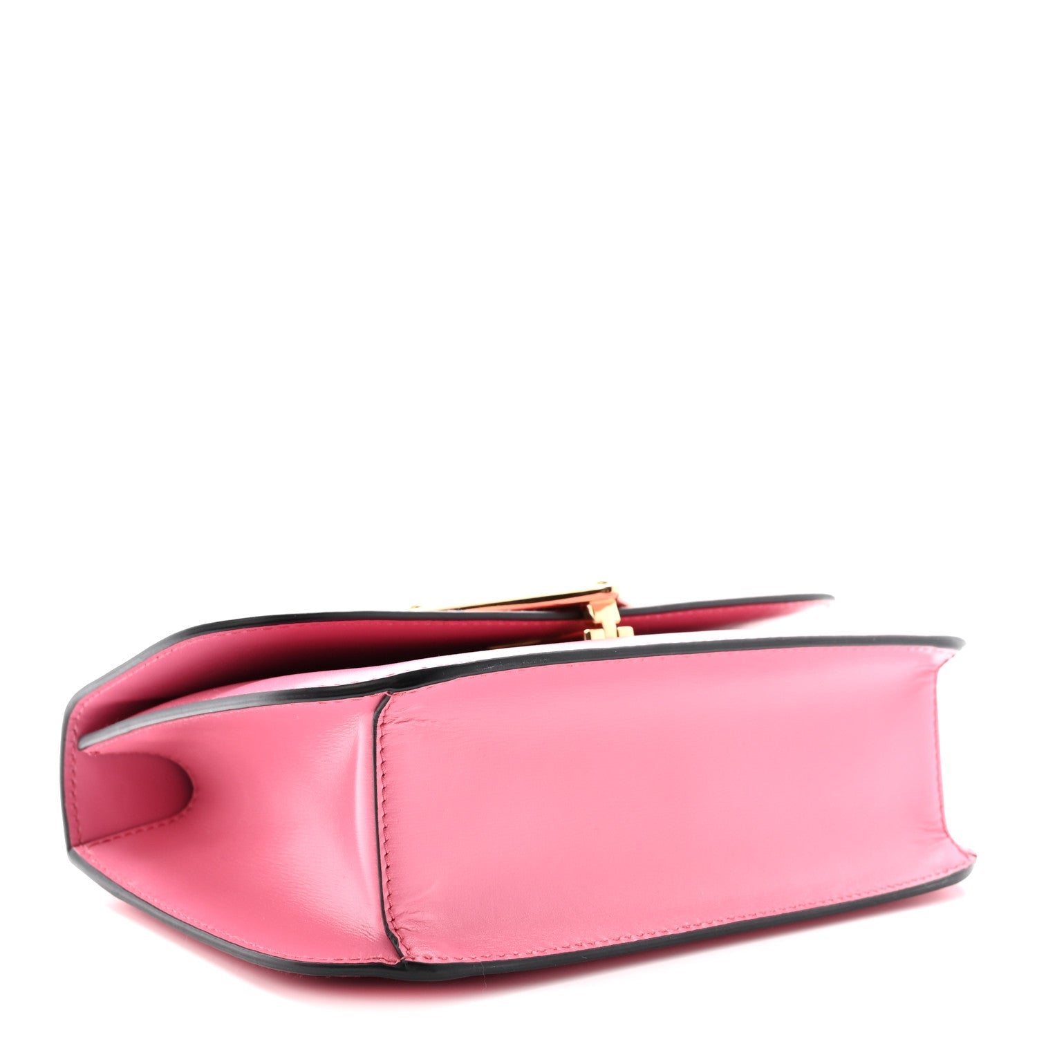 Prada Box Calfskin Triangle Embleme Flap Shoulder Bag Begonia