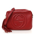 Gucci Pebbled Calfskin Small Soho Disco Bag Tabasco Red
