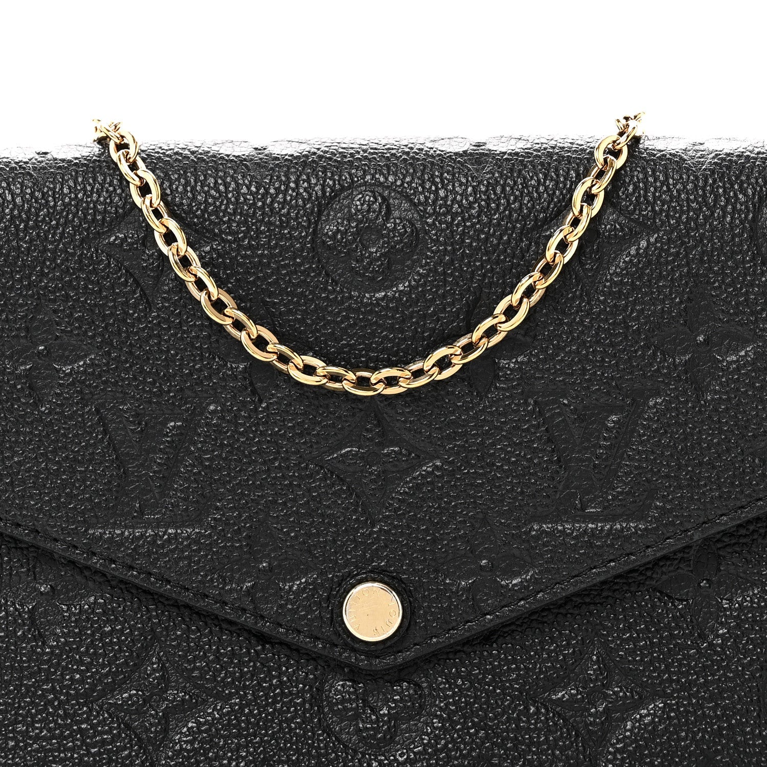 Louis Vuitton Empreinte Pochette Felicie Chain Wallet Black