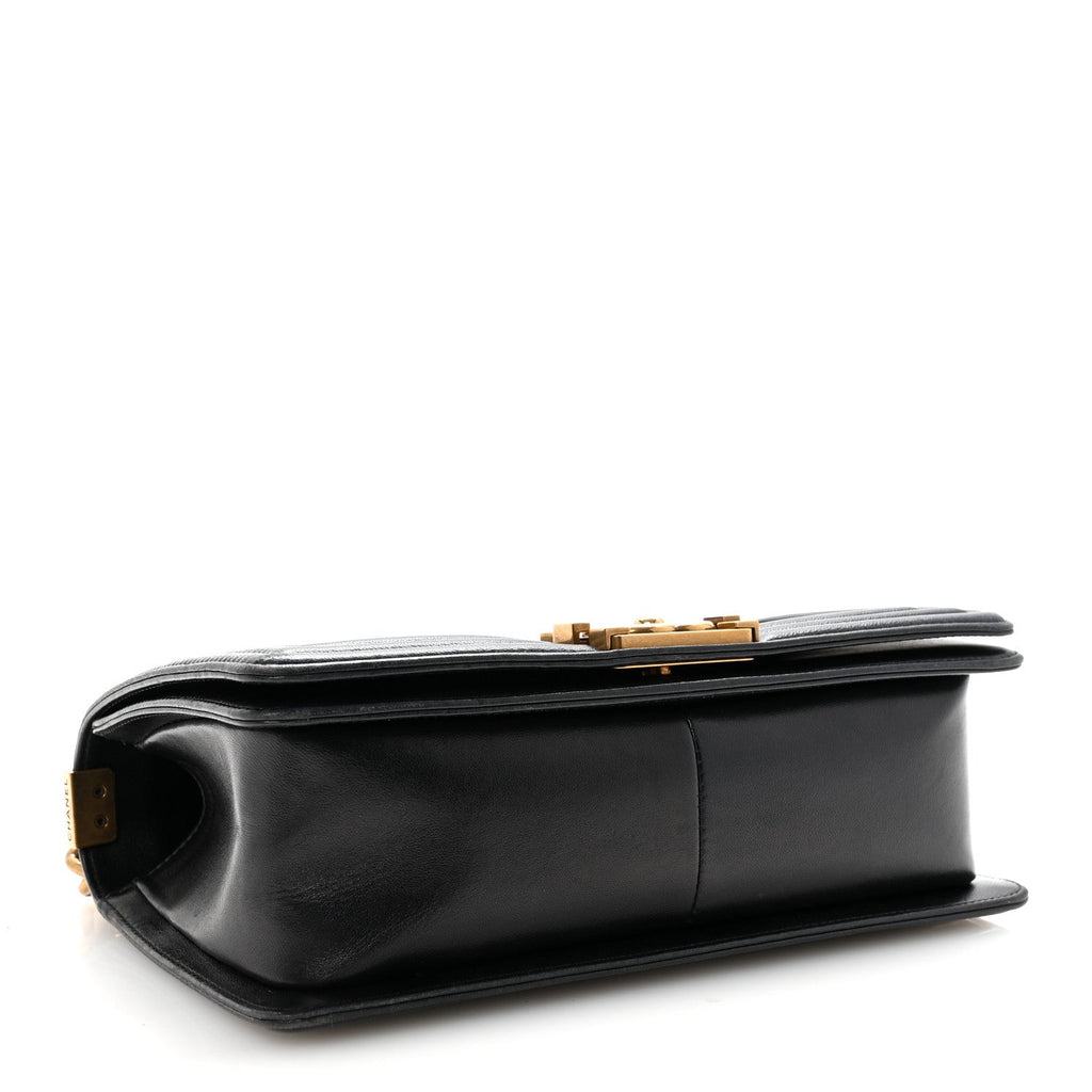 Chanel Lambskin Quilted Medium Boy Flap Black
