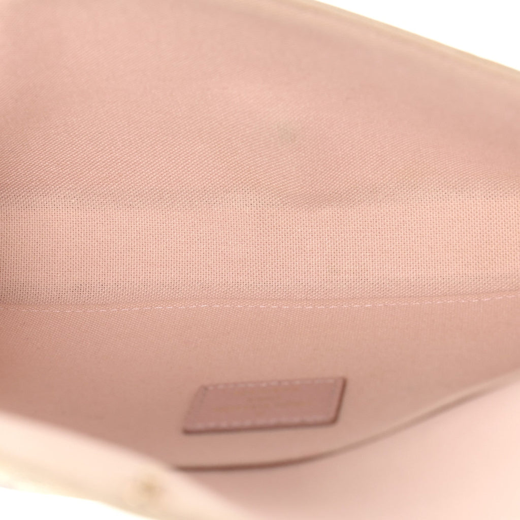 Louis Vuitton Damier Azur Pochette Felicie Chain Wallet Rose Ballerine