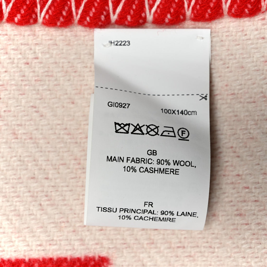 Louis Vuitton Wool Balloon Plaid Montgolf Blanket Red White