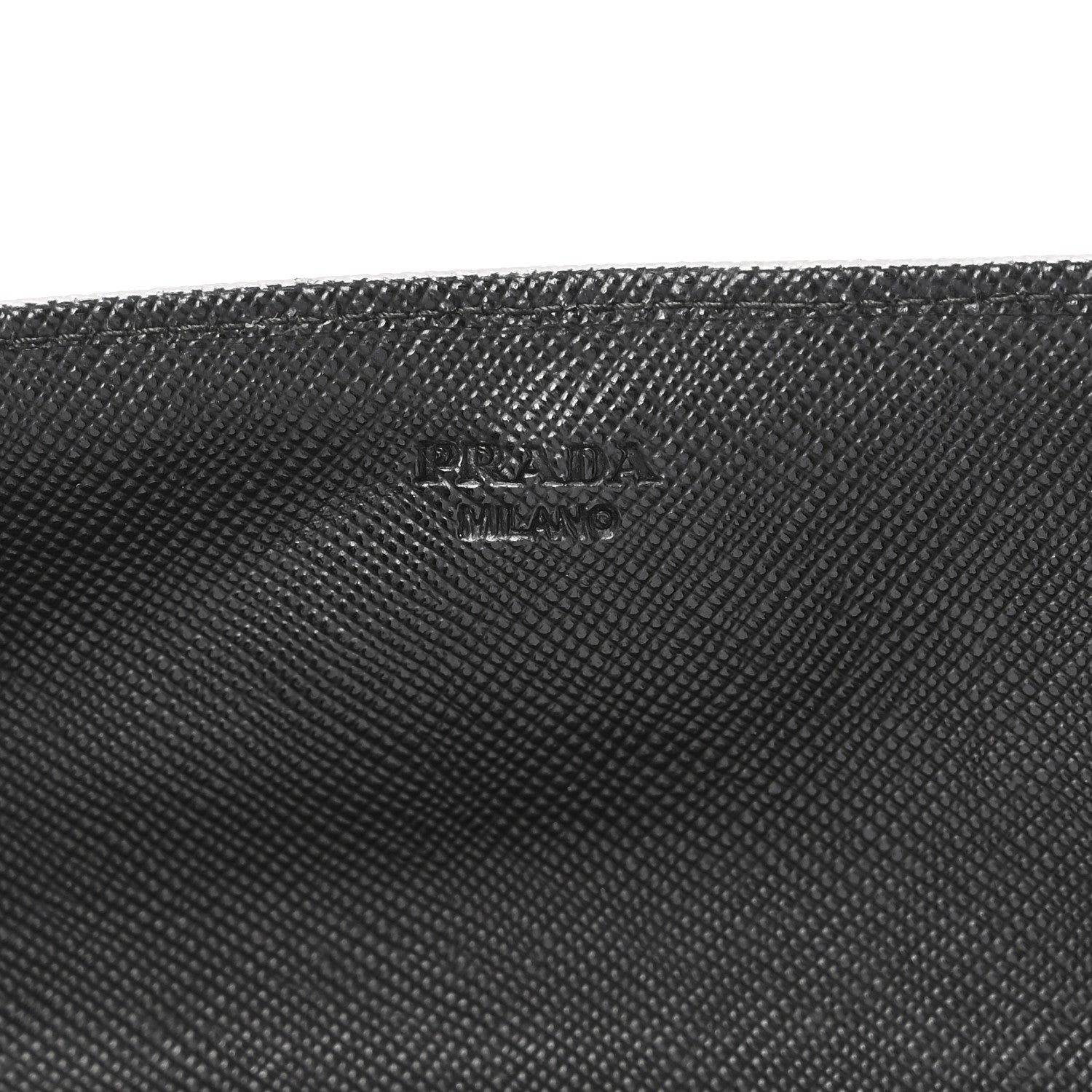 Prada Saffiano Metal Oro Chain Wallet Black