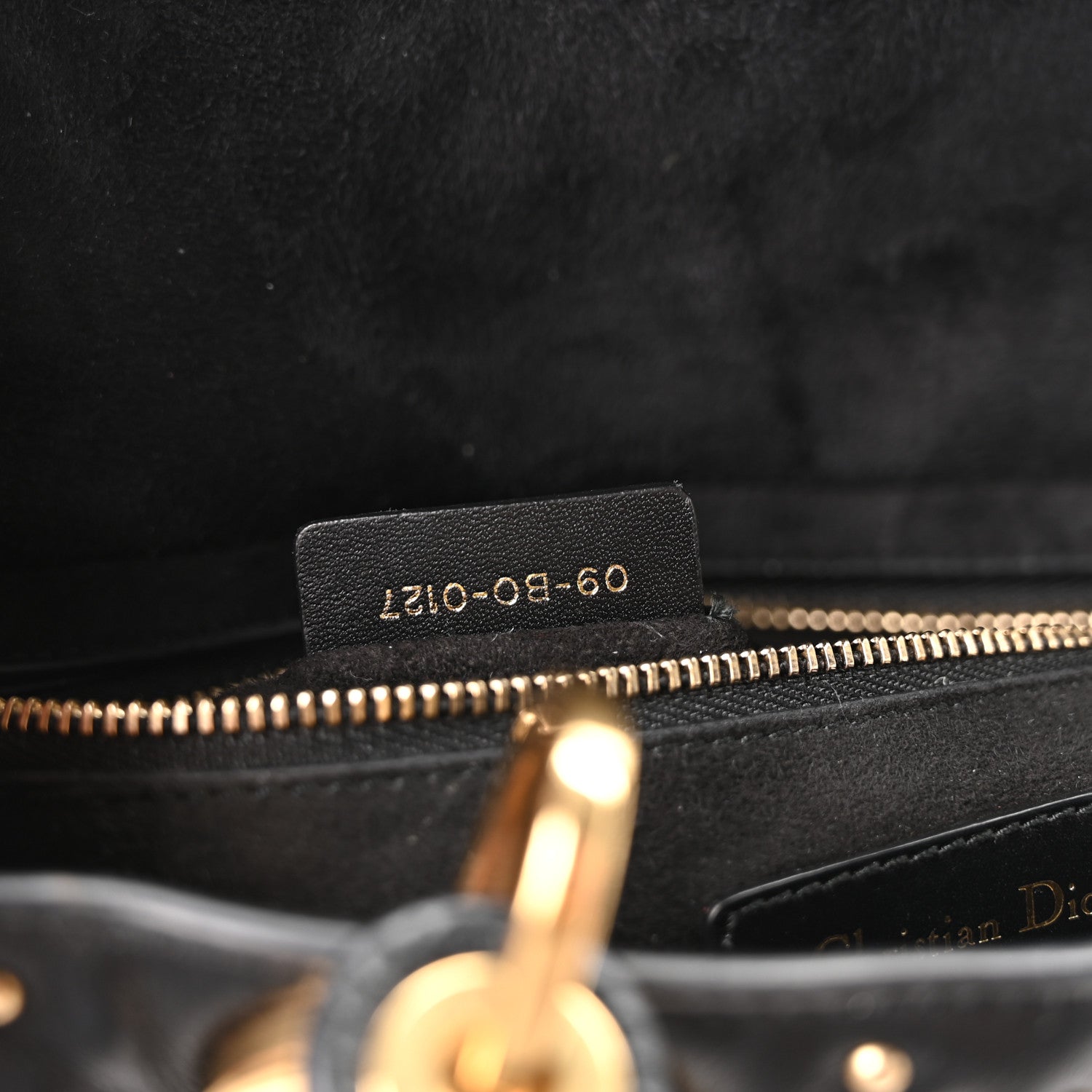 Christian Dior Calfskin Cannage Studded Medium Supple Lady Dior Black