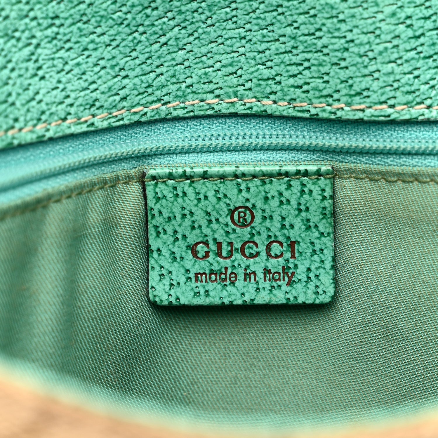 Gucci Monogram Satchel Bag Turquoise