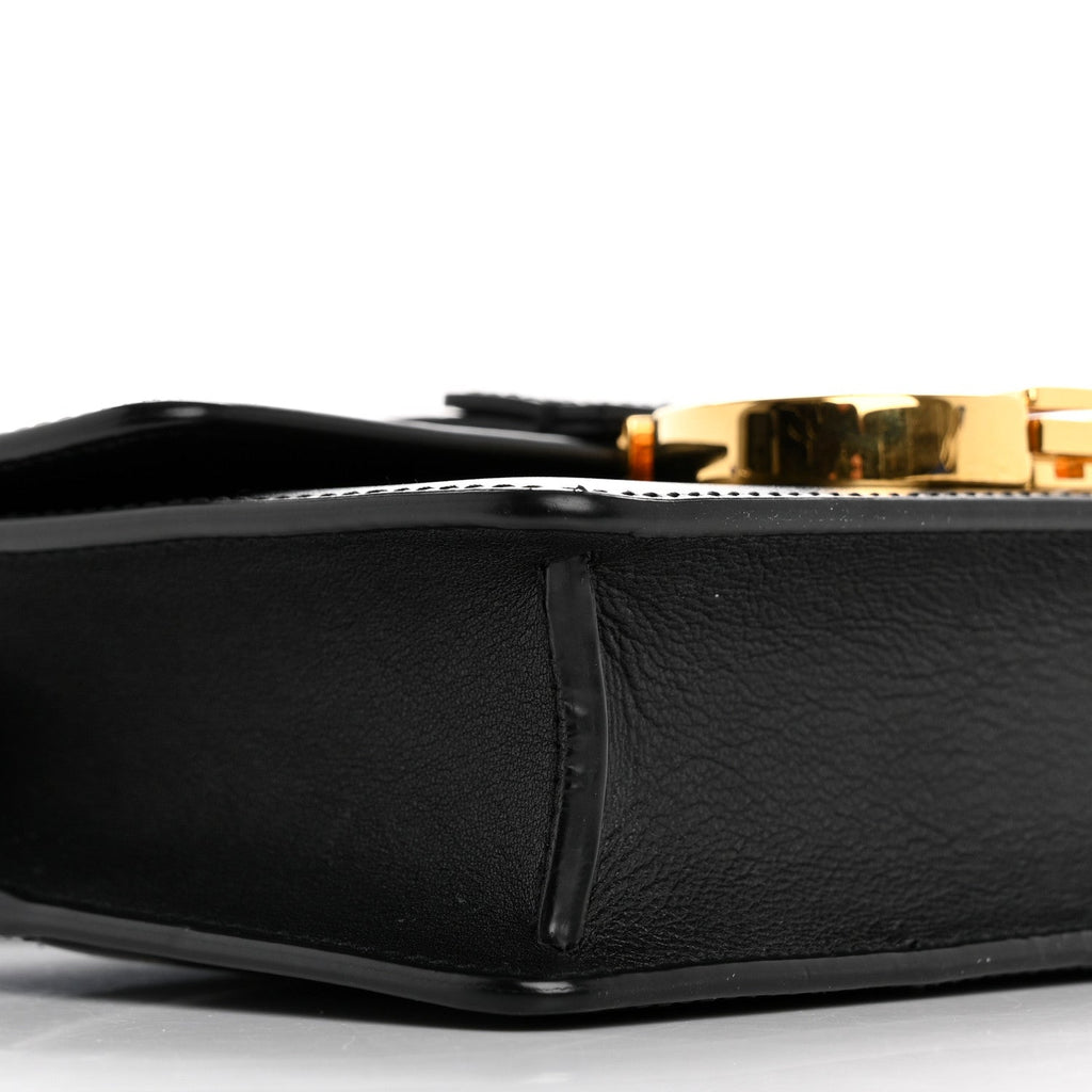 Christian Dior Smooth Calfskin Micro 30 Montaigne Flap Bag Black
