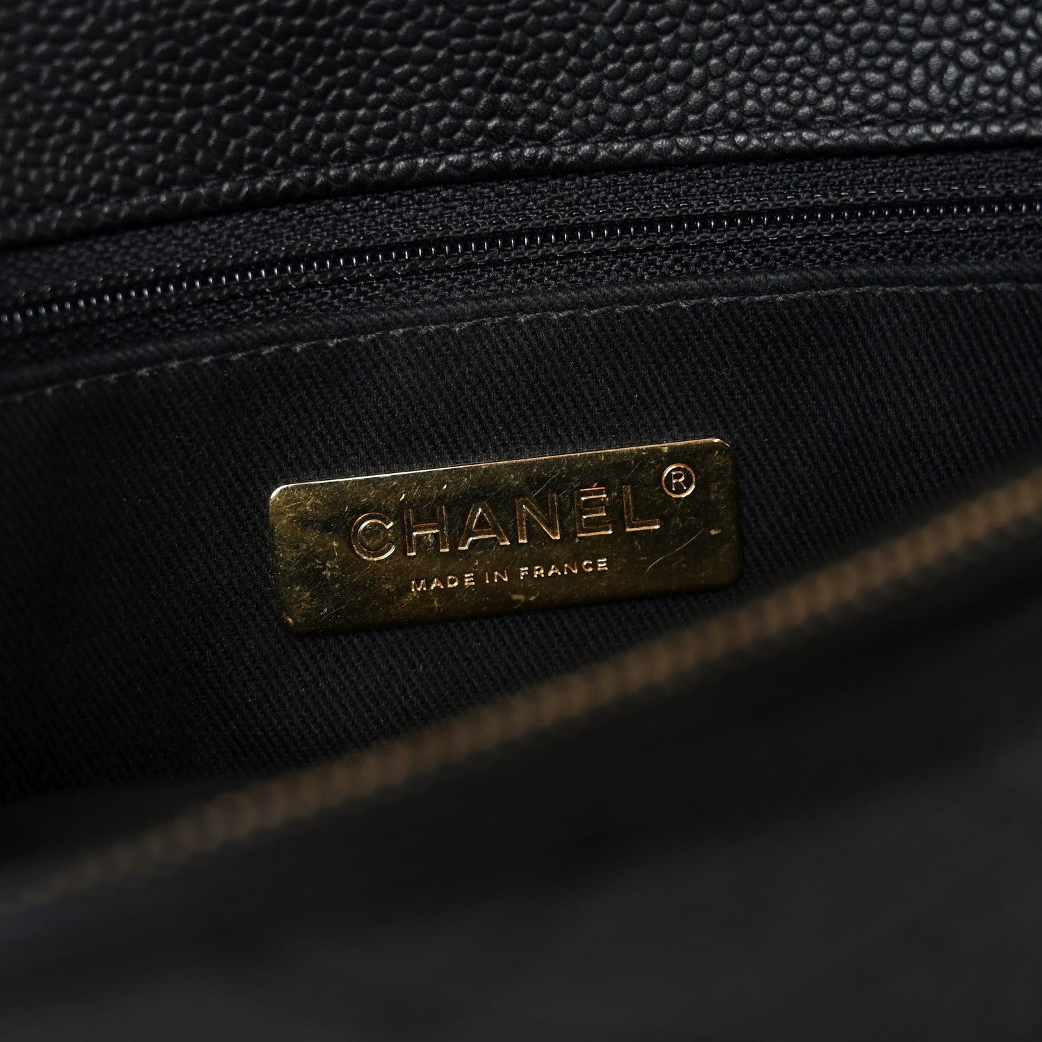 Chanel Caviar Diamond Stitched Top Handle Flap Black